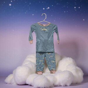 Gymboree NWT Blue Knit Pajamas Embroidered Bunnies Full-Length Pants 6- 12 mos
